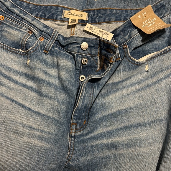 Madewell wide leg curvy low slung Jeans - Medium Blue - Picture 4 of 7